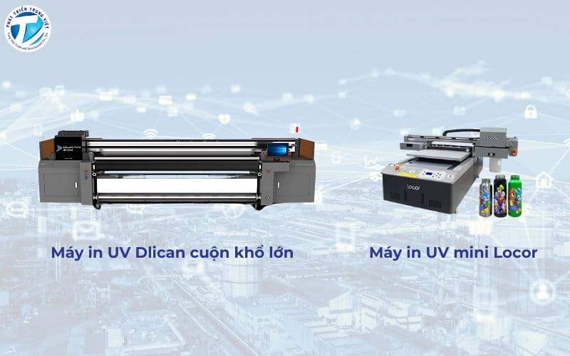 máy in uv khổ lớn và máy in uv khổ nhỏ 
